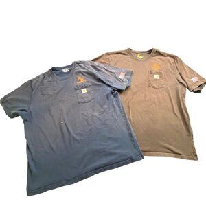 Carhartt Shirts Mens 2XL Bundle Loose Fit Pocket Distressed T-shirt Workwear Y2K